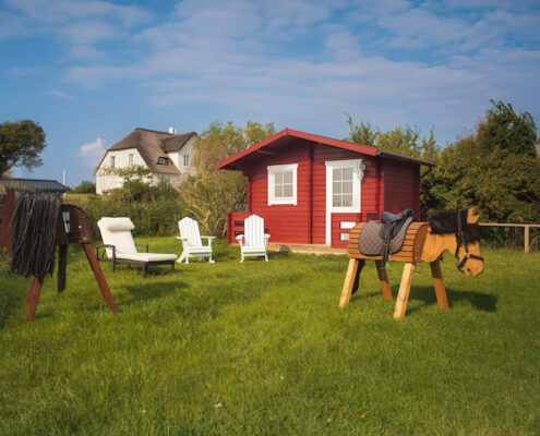 Die Sauna im Garten für Gäste des Silberhofes